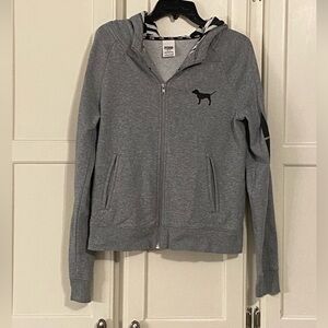 🩷🛍️New! PINK Gray Vintage Zip Hoodie🩶